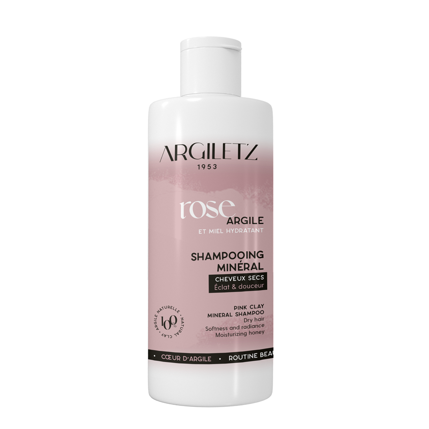 Shampooing cheveux secs – argile rose
