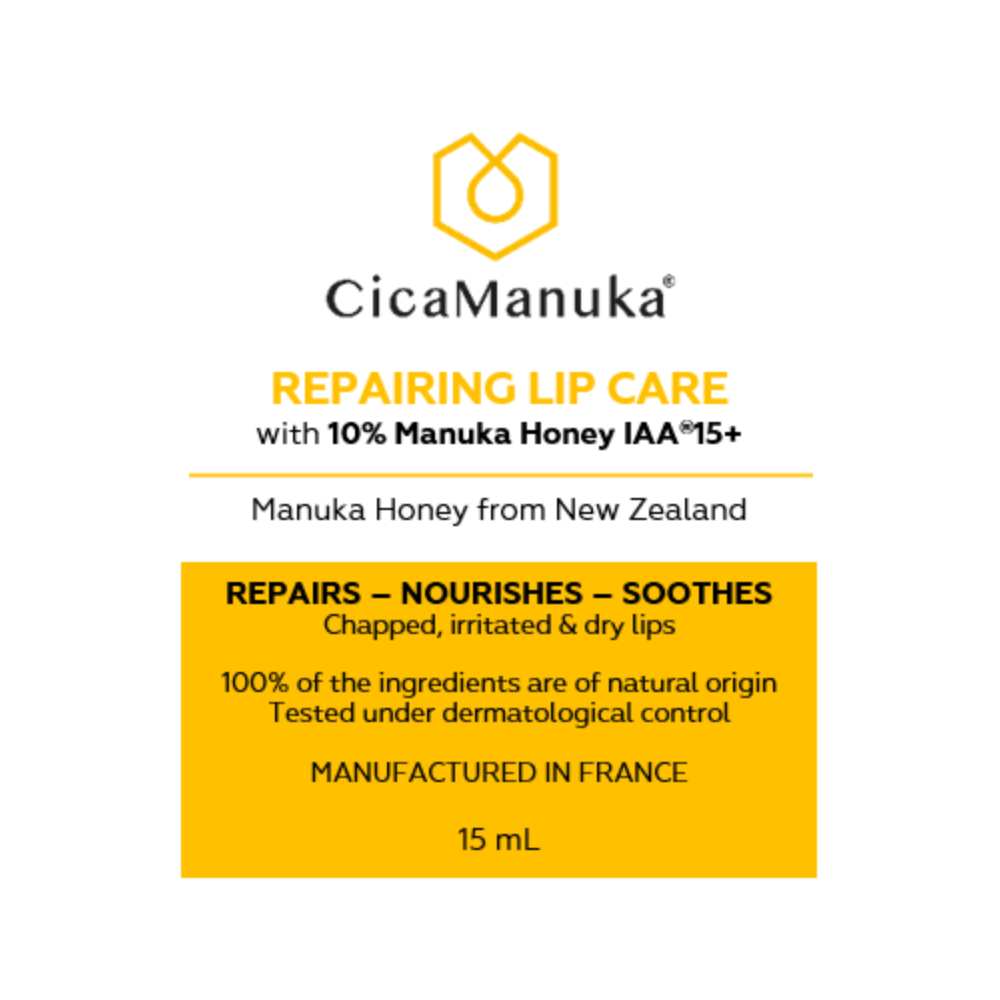 Soin lèvres réparateur CicaManuka – au miel de Manuka IAA15+